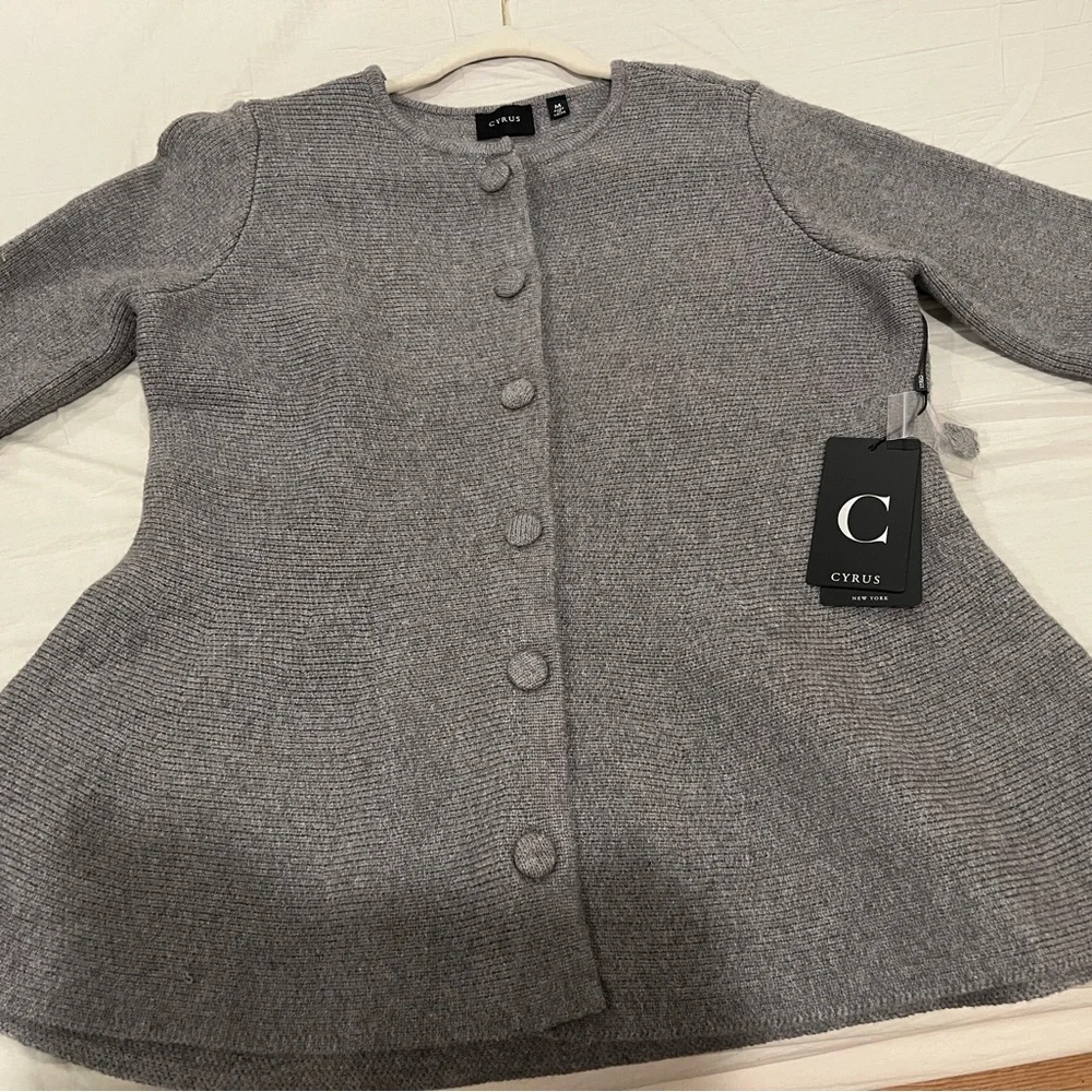Cyrus Charcoal Button-Up Women's Cardigan - Picture 5 of 7